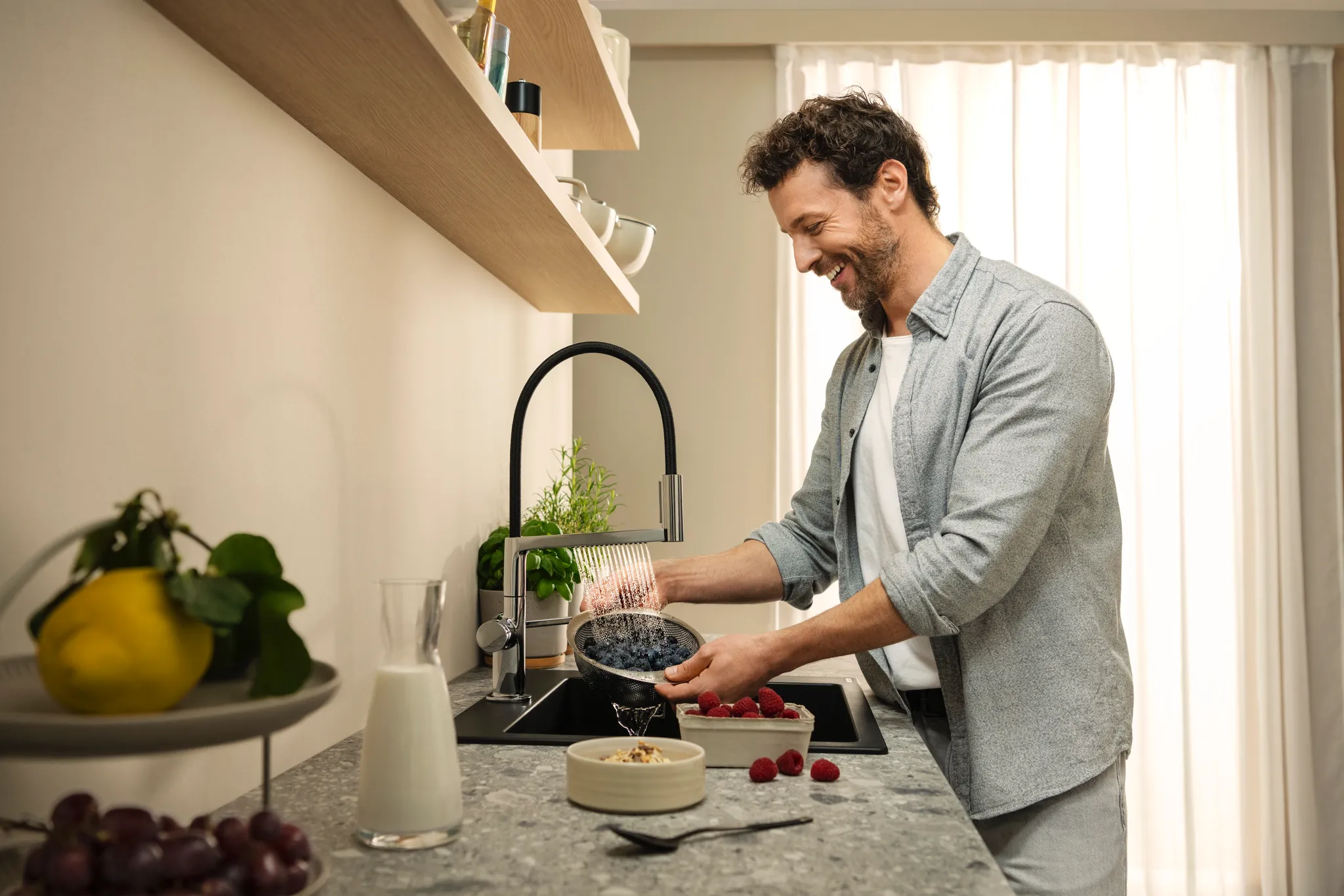 Hansgrohe S51 S510-F450 Einbauspüle 450, Graphitschwarz