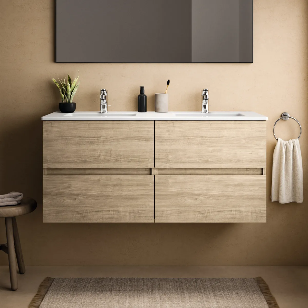 Ideal Standard Waschtischunterschrank „Eurovit+“ 120 × 55 × 44 cm Hamilton Eiche