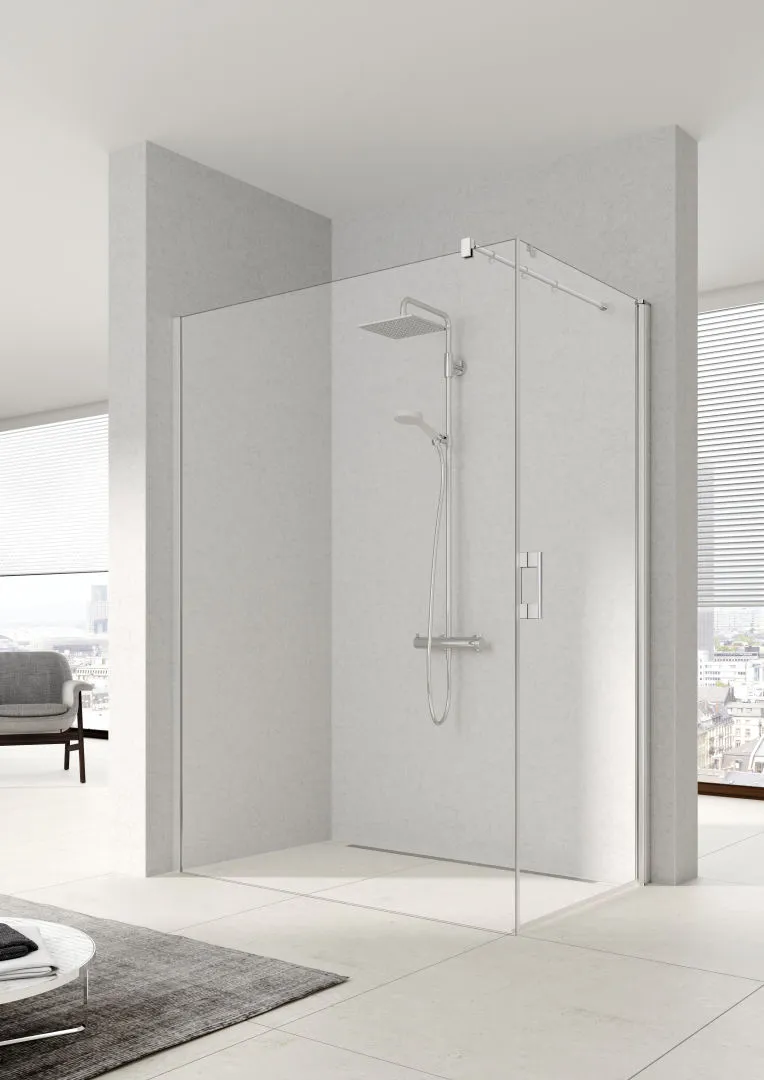 Kermi Duschdesign Walk-In-Duschkabine „WALK-IN XB“ Glas Klar, Profile Silber Mattglanz, BV: 780 - 800 mm WE: 785 - 805 mm H: 2000 mm