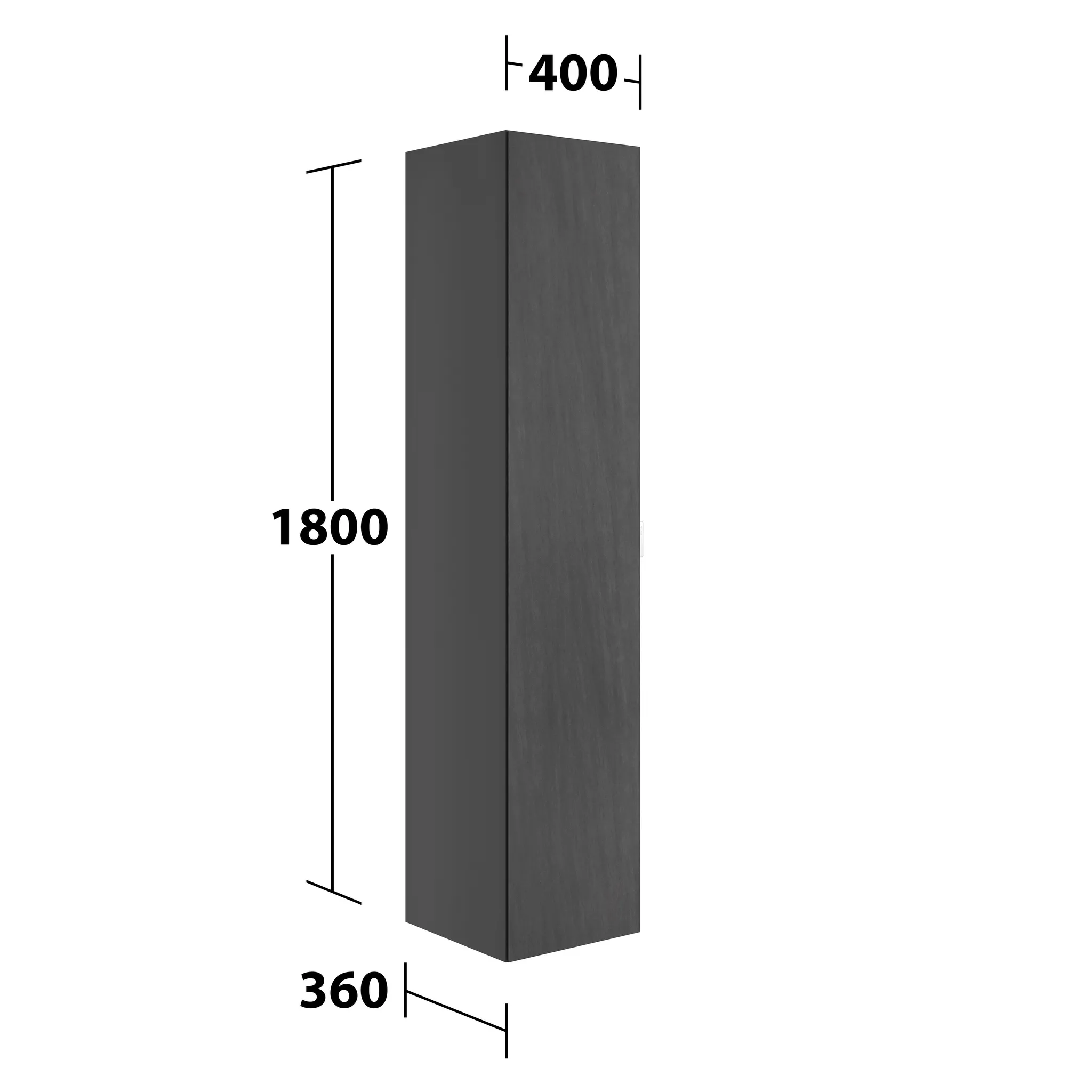 KEUCO Hochschrank „Edition 11 Art“ Basalt (Keramik), Smoke (Lack, seidenmatt), Anschlag links, mit Steckdose 400 × 1800 × 360 mm KEUCO Hochschrank „Edition 11 Art“ Basalt (Keramik), Smoke (Lack, seidenmatt), Anschlag links, mit Steckdose 400 × 1800 × 360 mm