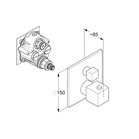 DECUS UPBrauseTHM.,FeinbauSet mit Funktionseinheit chrom DECUS UPBrauseTHM.,FeinbauSet mit Funktionseinheit chrom