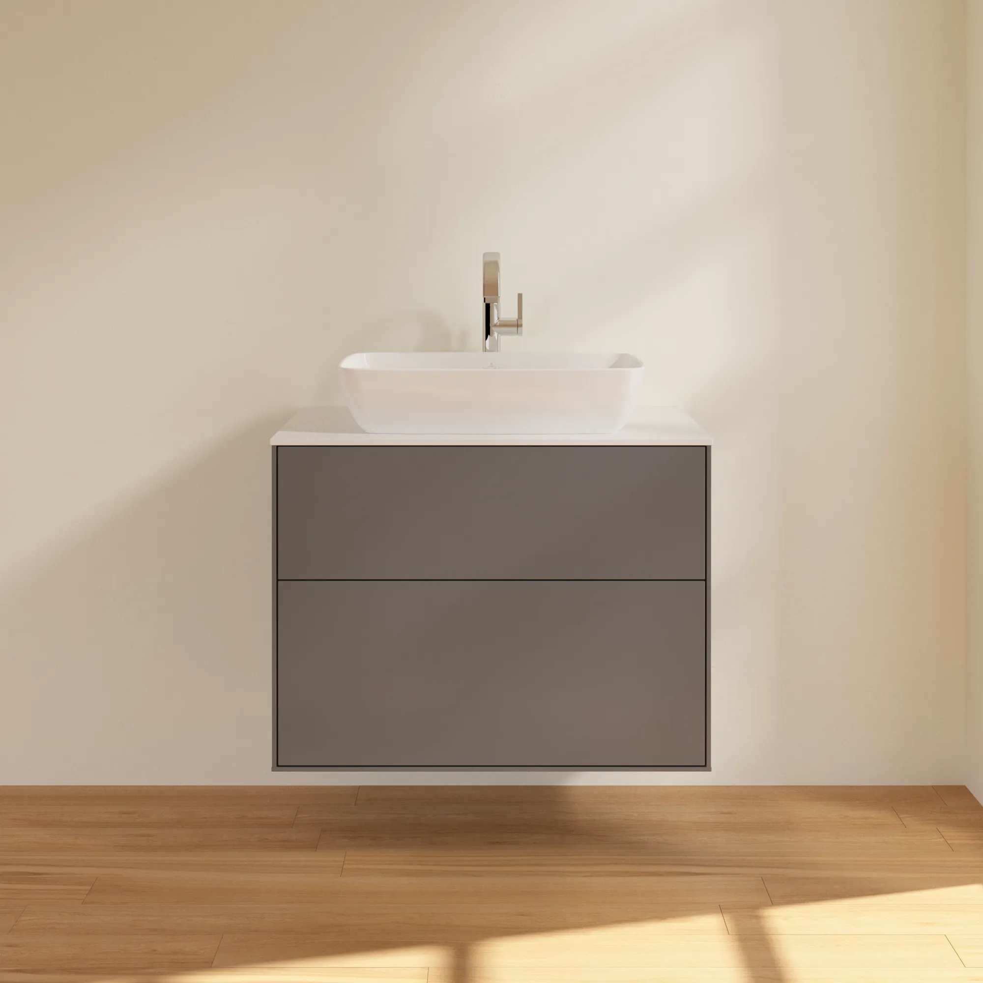 Villeroy & Boch Waschbeckenunterschrank Finion G75, Anthracite Matt Lacquer, 800 x 603 x 501 mm, mit Beleuchtung und SoftClosing