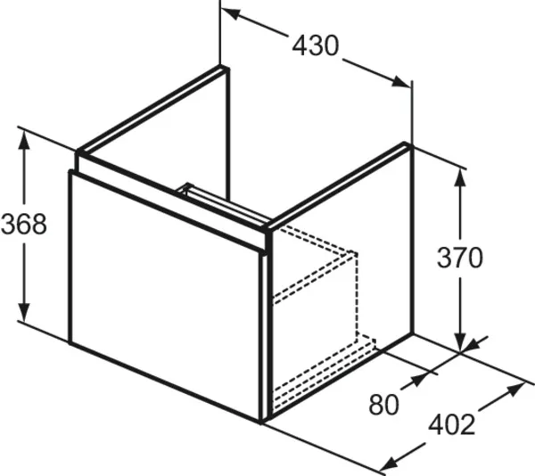 Ideal Standard Waschtischunterschrank „Finesse“ 43 × 37 × 40,2 cm Anthrazit matt lackiert Ideal Standard Waschtischunterschrank „Finesse“ 43 × 37 × 40,2 cm Anthrazit matt lackiert