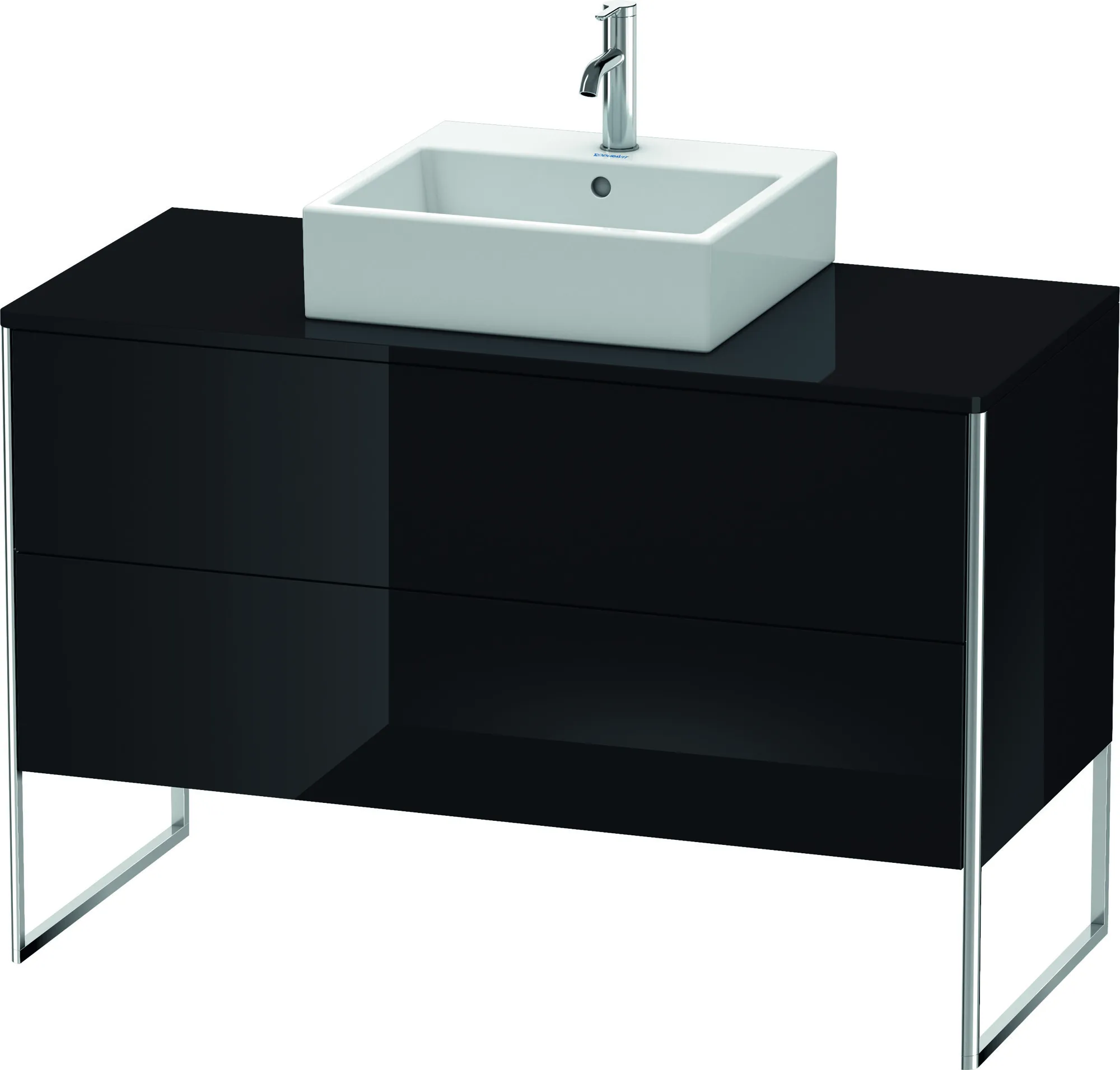 Duravit Waschtischunterschrank bodenstehend „XSquare“ 120 × 77,8 × 54,8 cm Schwarz Hochglanz