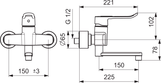 Einhand-Waschtischarmatur Bedienungshebel lang „Clinica“ Ausladung 227 mm in Chrom Einhand-Waschtischarmatur Bedienungshebel lang „Clinica“ Ausladung 227 mm in Chrom