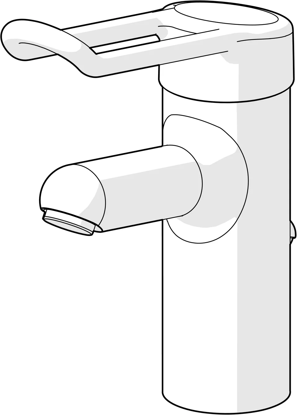 HansaMEDIPRO Waschtischarmatur EHM WT-Batt. HansaMEDIPRO 0161 CU-Rohr Zugst.Ablgarn. Bügelh. Ausld.120