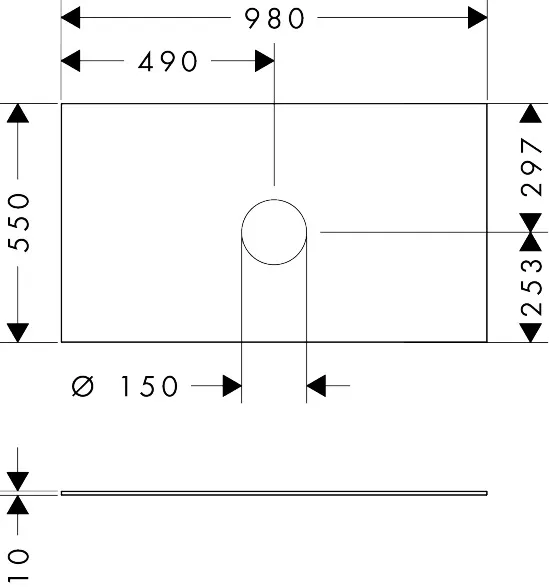 Xevolos E Konsole 980/550 mit Auschnitt mittig für Aufsatzwaschtisch ohne Hahnloch, Mattweiß Xevolos E Konsole 980/550 mit Auschnitt mittig für Aufsatzwaschtisch ohne Hahnloch, Mattweiß