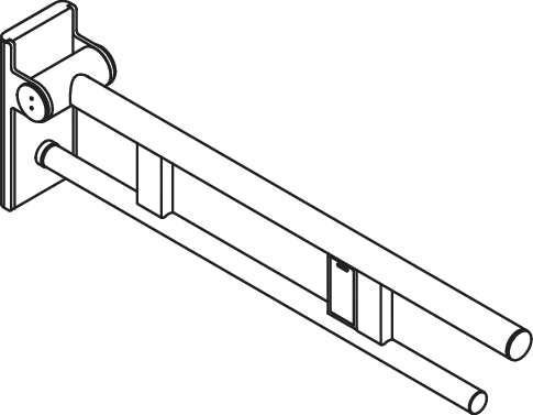 Mobiler Stützklappgriff Duo, Design A des Systems 900, Edelstahl, PVD, Ausladung 700 mm, mit Funk-Spülauslösung, Ausführung rechts, in Farbe CK (messing glänzend) Mobiler Stützklappgriff Duo, Design A des Systems 900, Edelstahl, PVD, Ausladung 700 mm, mit Funk-Spülauslösung, Ausführung rechts, in Farbe CK (messing glänzend)