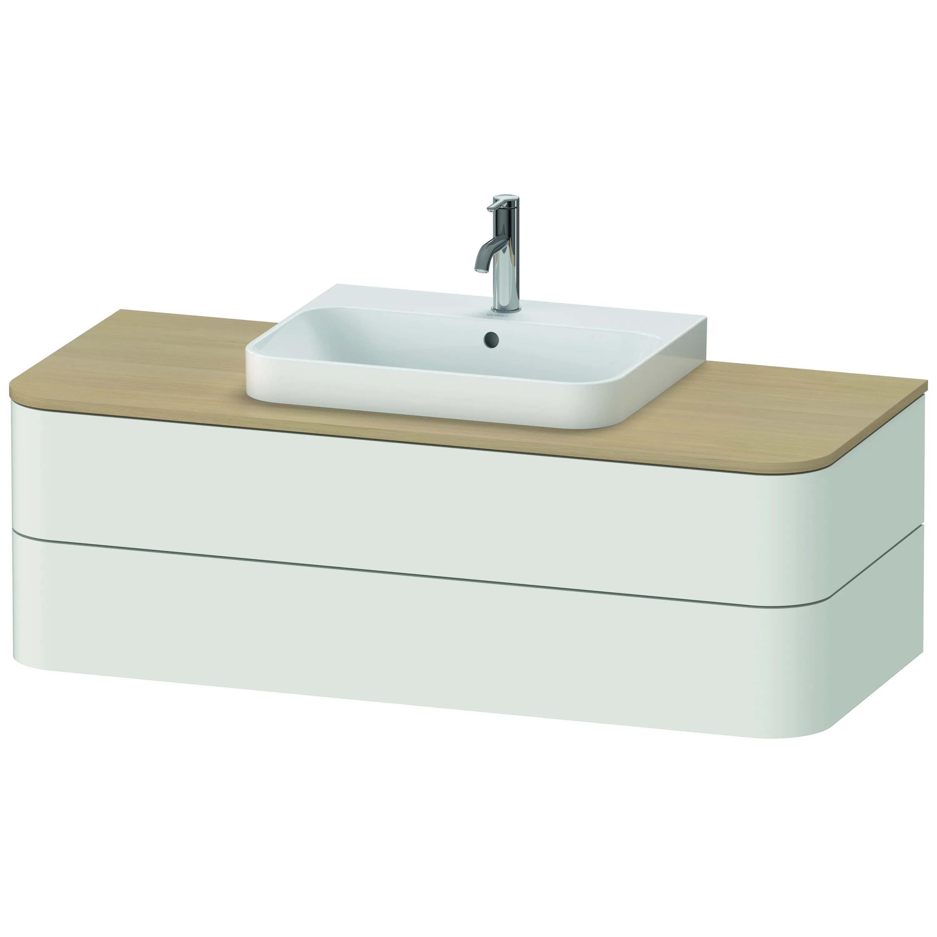 Duravit Waschtischunterschrank wandhängend „Happy D.2 Plus“ 130 × 40,8 × 55 cm Nordic Weiß Seidenmatt
