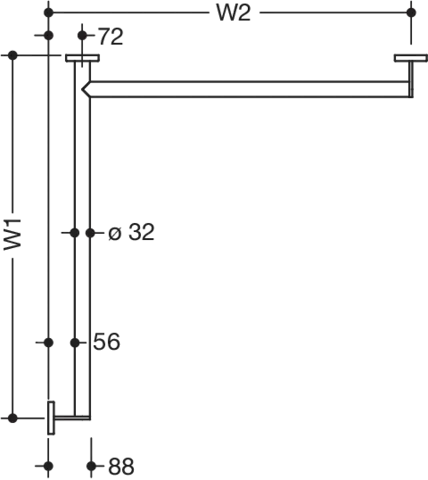 HEWI Haltegriff Ausführung rechts „System 900“