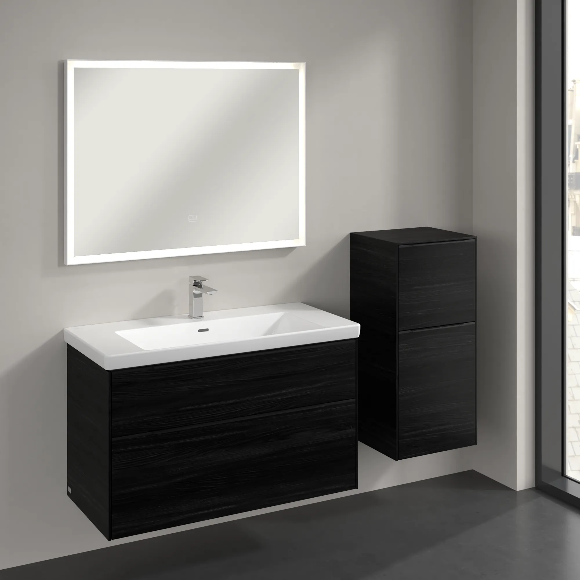 Villeroy & Boch Seitenschrank „Subway 3.0“ 40 × 86 × 36,2 × 36,2 cm 1 Auszug, 1 Tür, Anschlag (Scharnier) rechts, 1 Tür, Anschlag rechts