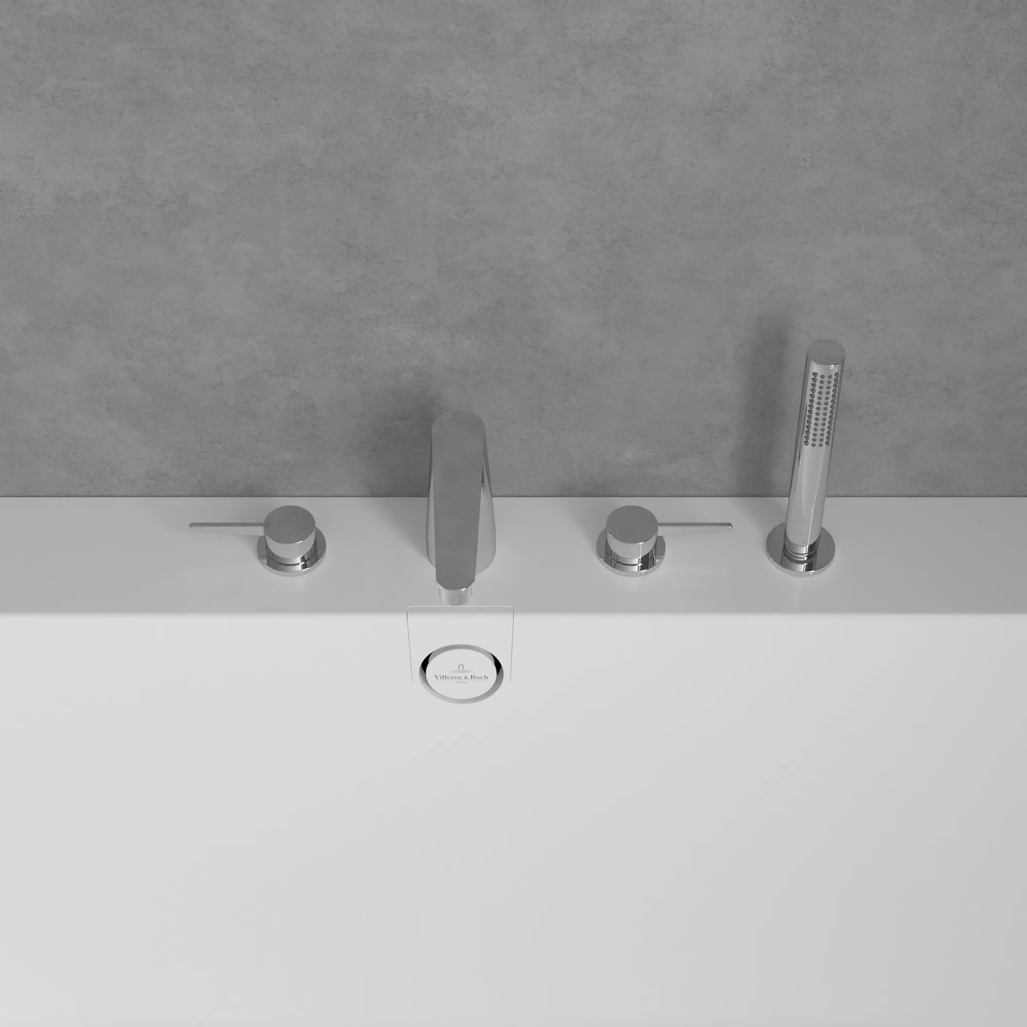 Zweihand-Wannenarmatur „Conum“ Ausladung 129 mm in Chrom Zweihand-Wannenarmatur „Conum“ Ausladung 129 mm in Chrom