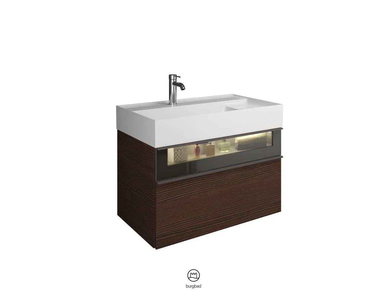 burgbad Yumo Mi-Waschtisch inkl. WTU (SFMX082), Mineralguss, 470x815x610, PG1 burgbad Yumo Mi-Waschtisch inkl. WTU (SFMX082), Mineralguss, 470x815x610, PG1