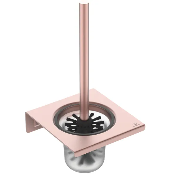 Ideal Standard Toilettenbürstengarnitur „Alu+“ 16 × 34,7 cm in Rose, Befestigung verdeckt Ideal Standard Toilettenbürstengarnitur „Alu+“ 16 × 34,7 cm in Rose, Befestigung verdeckt