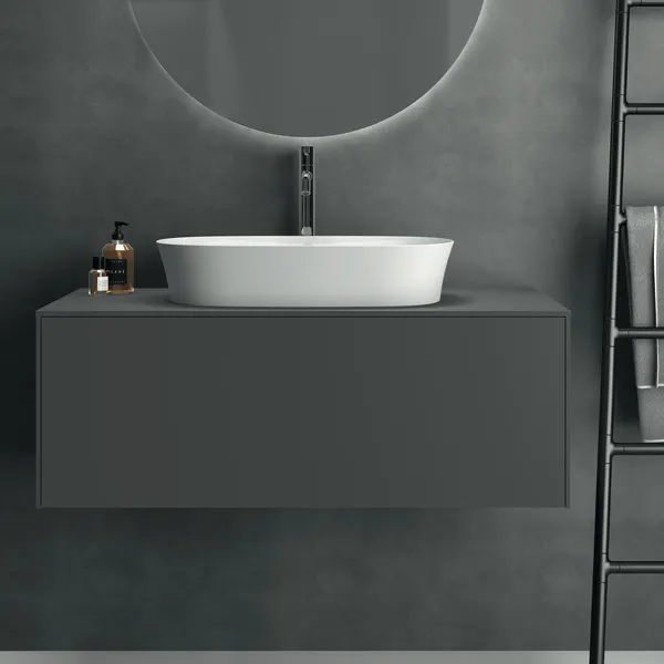 Ideal Standard Waschtischunterschrank „Conca“ 100,2 × 37 × 50,5 cm Anthrazit matt lackiert Ideal Standard Waschtischunterschrank „Conca“ 100,2 × 37 × 50,5 cm Anthrazit matt lackiert