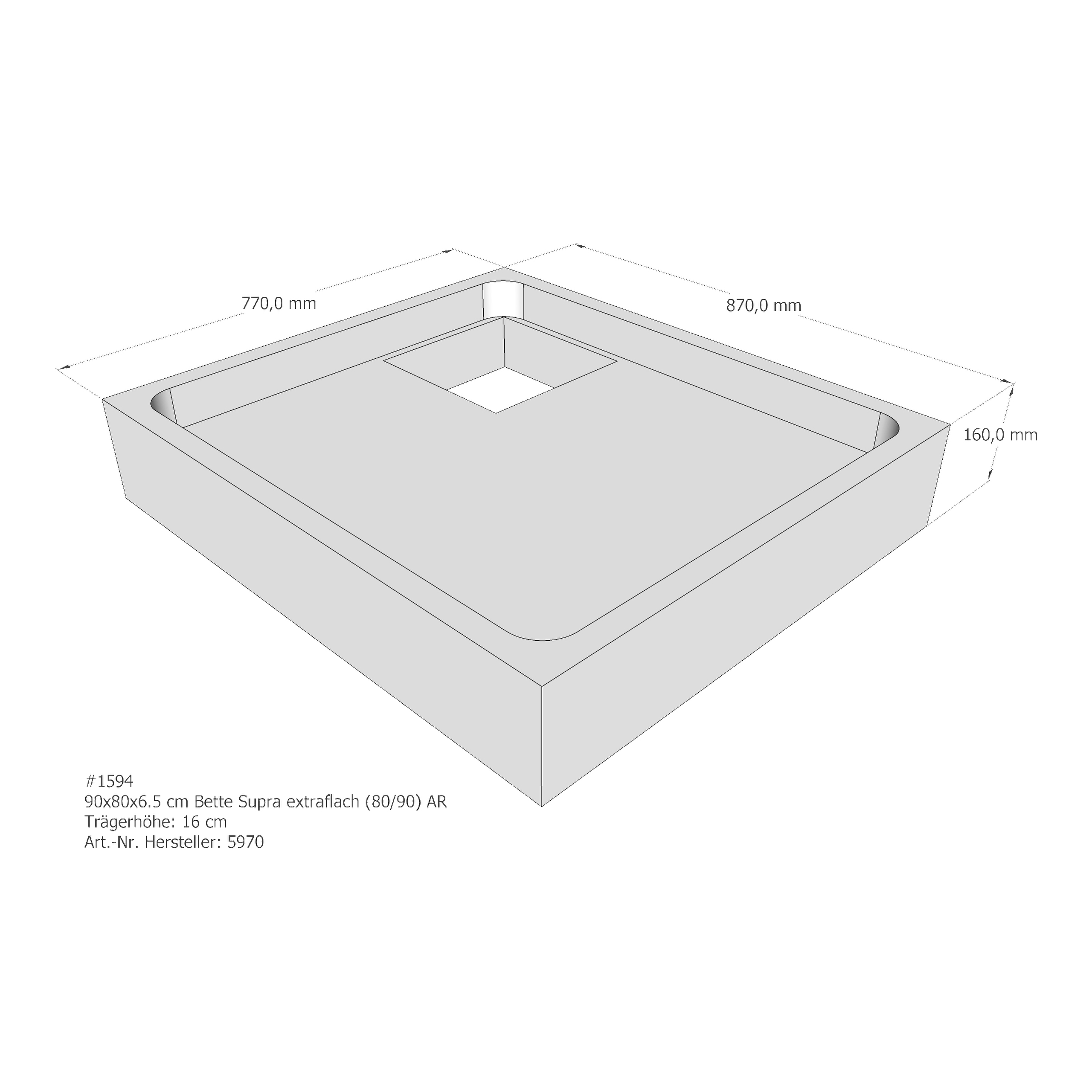 Duschwannenträger für Bette Supra (extraflach) 90 × 80 × 6,5 cm Breite: 80 cm / Länge: 90 cm Duschwannenträger für Bette Supra (extraflach) 90 × 80 × 6,5 cm Breite: 80 cm / Länge: 90 cm