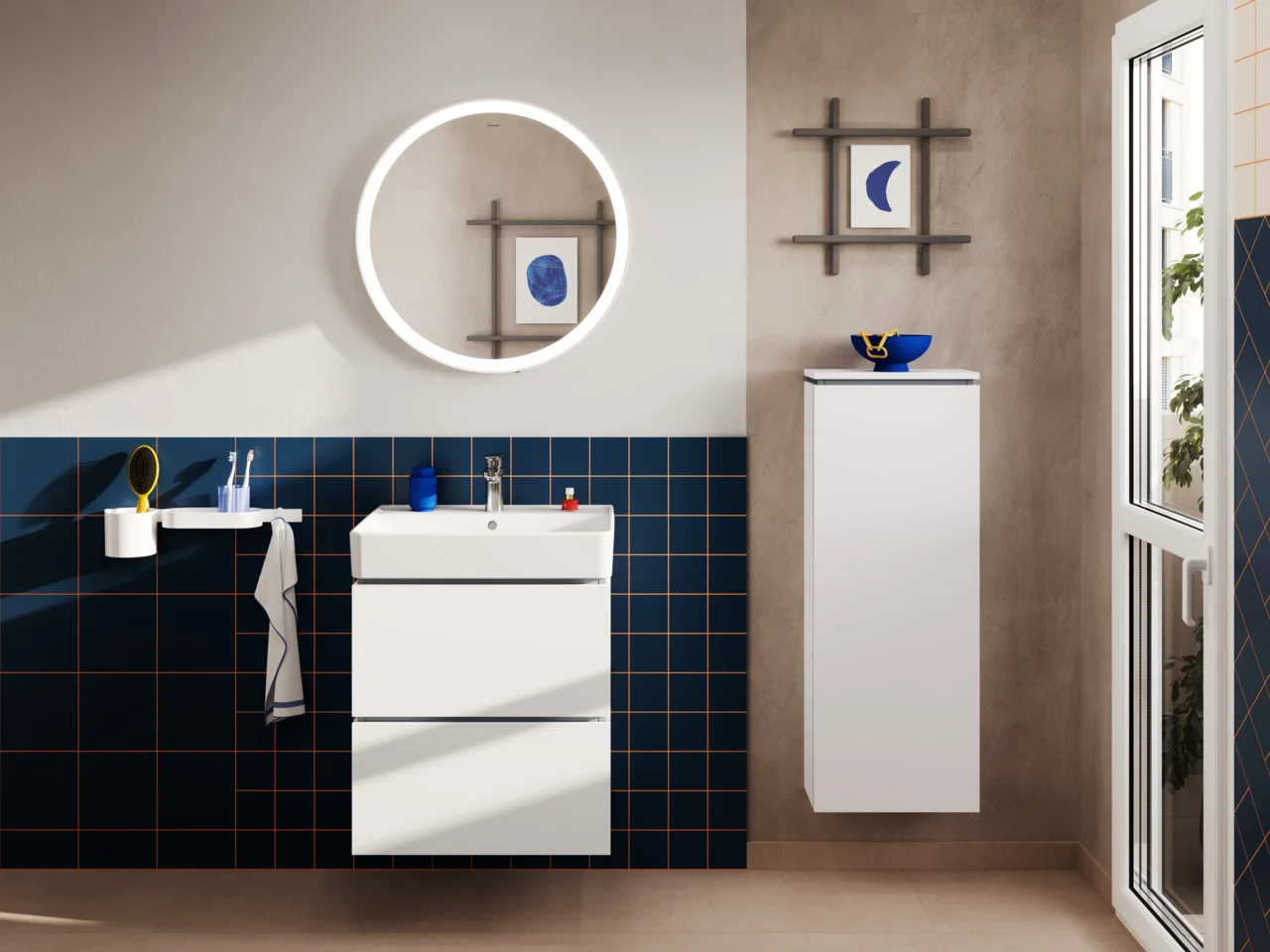 Hansgrohe Waschtisch Xanuia Q, weiß, 600x480 mm, wandhängend mit Hahnloch und Überlauf Hansgrohe Waschtisch Xanuia Q, weiß, 600x480 mm, wandhängend mit Hahnloch und Überlauf