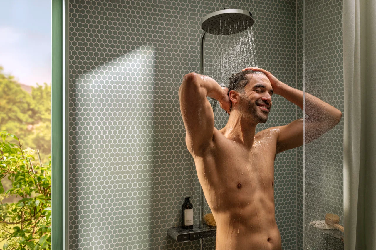 Activera S Showerpipe 240 1jet EcoSmart+ mit ShowerTablet Select 360 Varia, Oberfläche: Chrom Activera S Showerpipe 240 1jet EcoSmart+ mit ShowerTablet Select 360 Varia, Oberfläche: Chrom