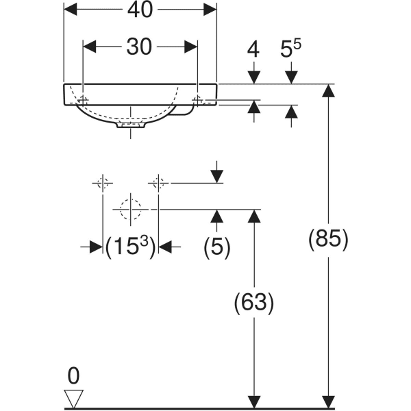 Wandwaschtisch „Acanto“, rechteckig, Hahnlochposition rechts 40 × 25 cm in weiß alpin Wandwaschtisch „Acanto“, rechteckig, Hahnlochposition rechts 40 × 25 cm in weiß alpin