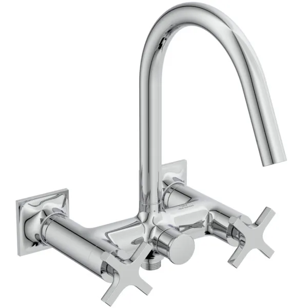 Badearmatur Aufputz Joy Neo Ausladung 190mm Kreuzgriffe Magnetic Grey Badearmatur Aufputz Joy Neo Ausladung 190mm Kreuzgriffe Magnetic Grey