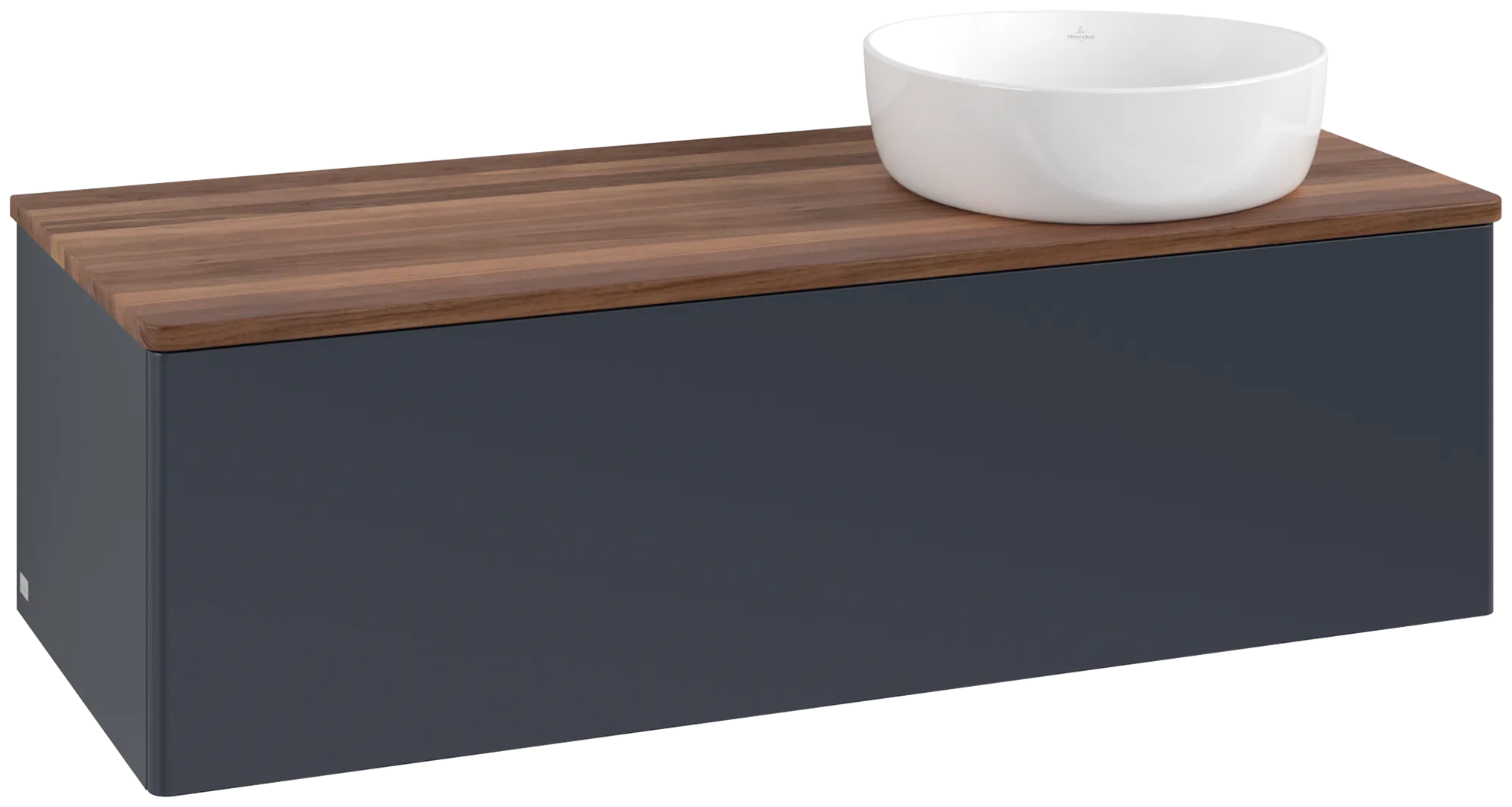 Villeroy & Boch Antao Waschbeckenunterschrank L34_1, 1200x360x500mm, Midnight Blue Matt Lacquer / Warm Walnut
