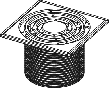 TECEdrainpoint S Rostrahmen Edelstahl 150 × 150 inkl. Designrost