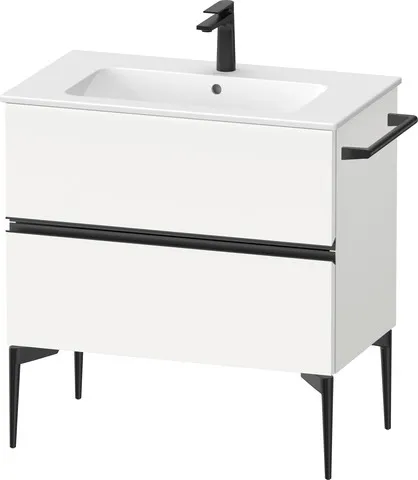 Duravit Waschtischunterschrank „Sivida“ 81 × 59,1 × 47,7 cm Front- & Korpusfarbe: Weiß Matt / Grifffarbe: Diamantschwarz / Größe: 81 × 47,7 × 59,1 cm Duravit Waschtischunterschrank „Sivida“ 81 × 59,1 × 47,7 cm Front- & Korpusfarbe: Weiß Matt / Grifffarbe: Diamantschwarz / Größe: 81 × 47,7 × 59,1 cm