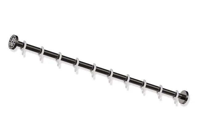 HEWI System 900 Vorhangstange, Edelstahl PVD, Länge 1000 mm, 10 Ringe