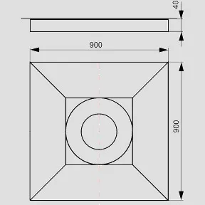 Duschbord für bodengleiche Duschen, Rollstuhl befahrbar 90 × 90 × 4 cm