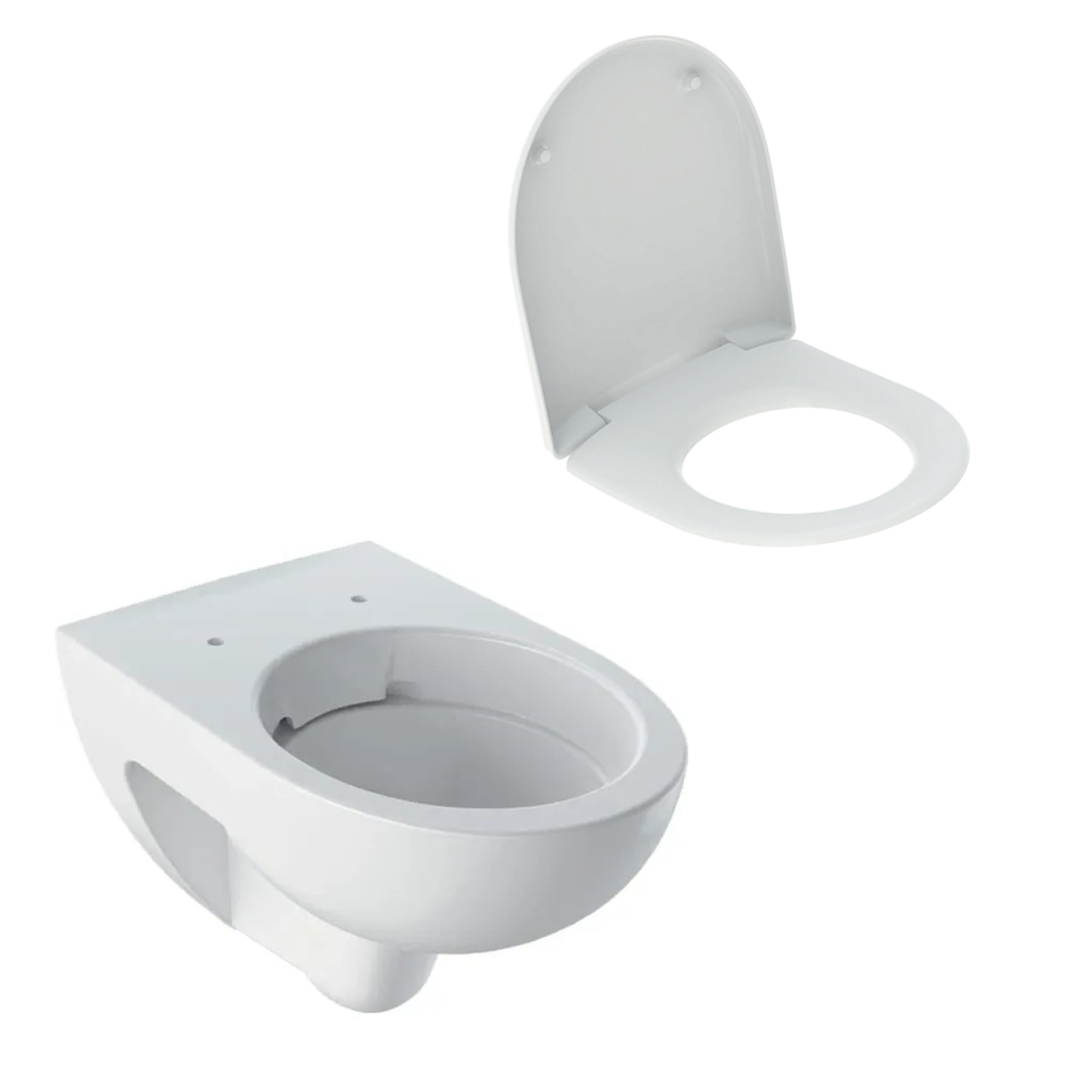 Set-Wand-WC Geberit Rimfree Tiefspüler mit KeraTect-Beschichtung inkl. WC-Sitz im Wrap-Over-Design