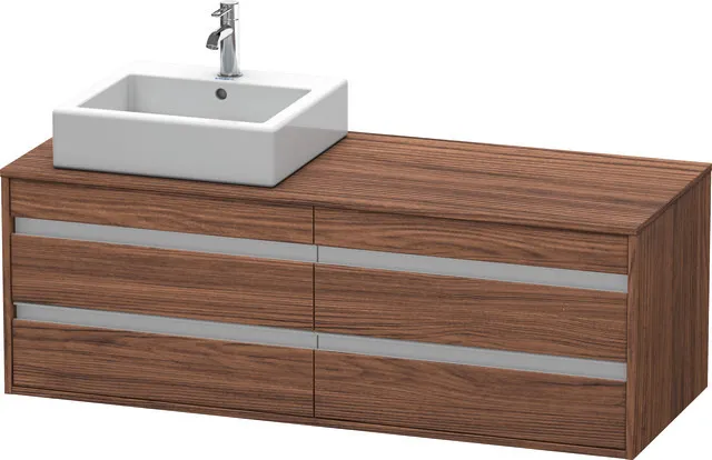 Duravit Waschtischunterschrank wandhängend „Ketho“ 140 × 49,6 × 55 cm Nussbaum Dunkel Duravit Waschtischunterschrank wandhängend „Ketho“ 140 × 49,6 × 55 cm Nussbaum Dunkel