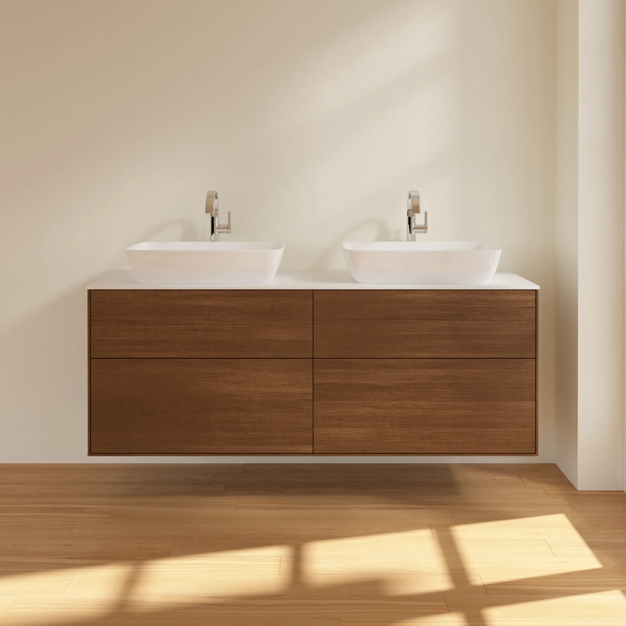 Villeroy & Boch Waschtischunterschrank „Finion“ für Schrankwaschtisch 160 × 60,3 × 50,1 cm 4 Schubladen, für 2 Waschbecken links und rechts