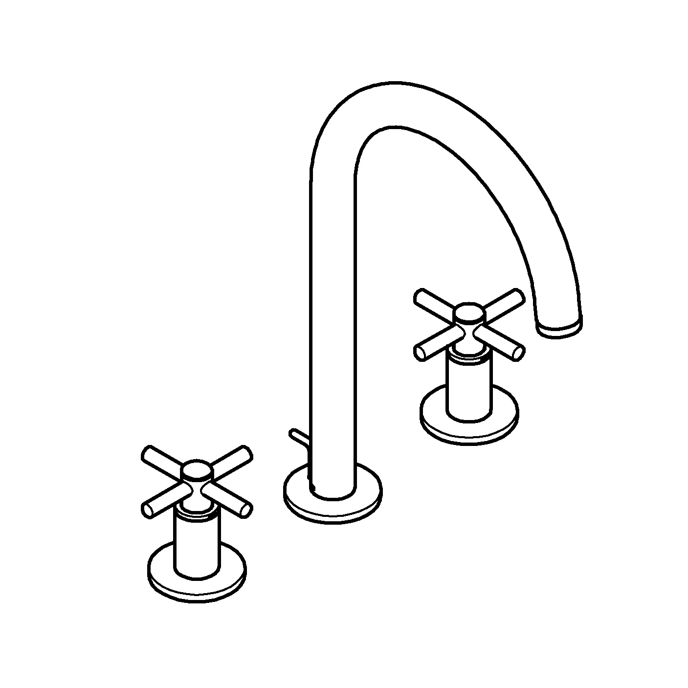 Grohe Atrio 3-Loch Waschtischbatterie, ½ L-Size, chrom Grohe Atrio 3-Loch Waschtischbatterie, ½ L-Size, chrom