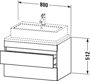 Duravit Waschtischunterschrank wandhängend „DuraStyle“ 80 × 51,2 × 54,8 cm