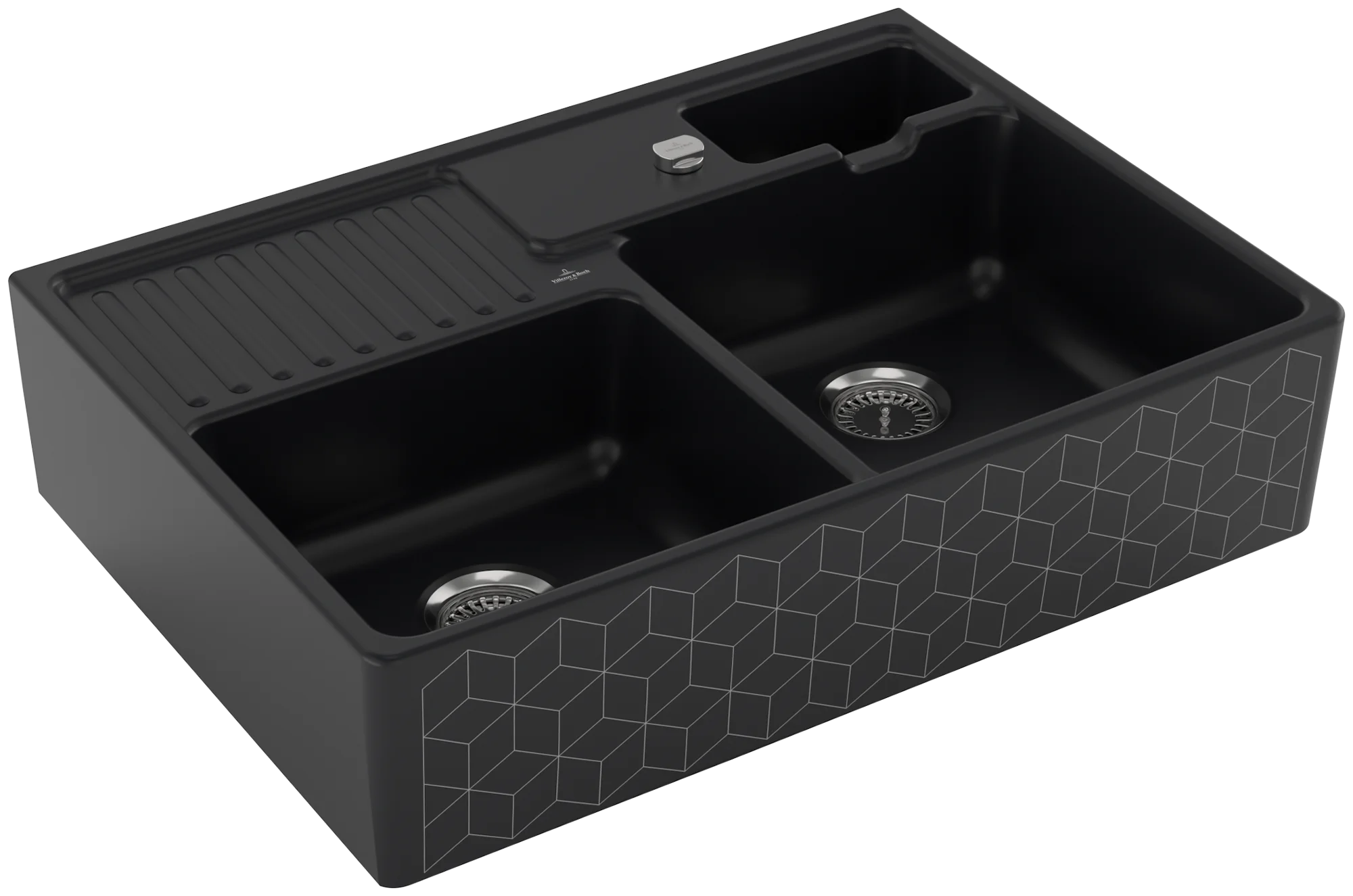 Villeroy & Boch Spülstein Doppelbecken 632392 895x630mm M7 Mosaique Black