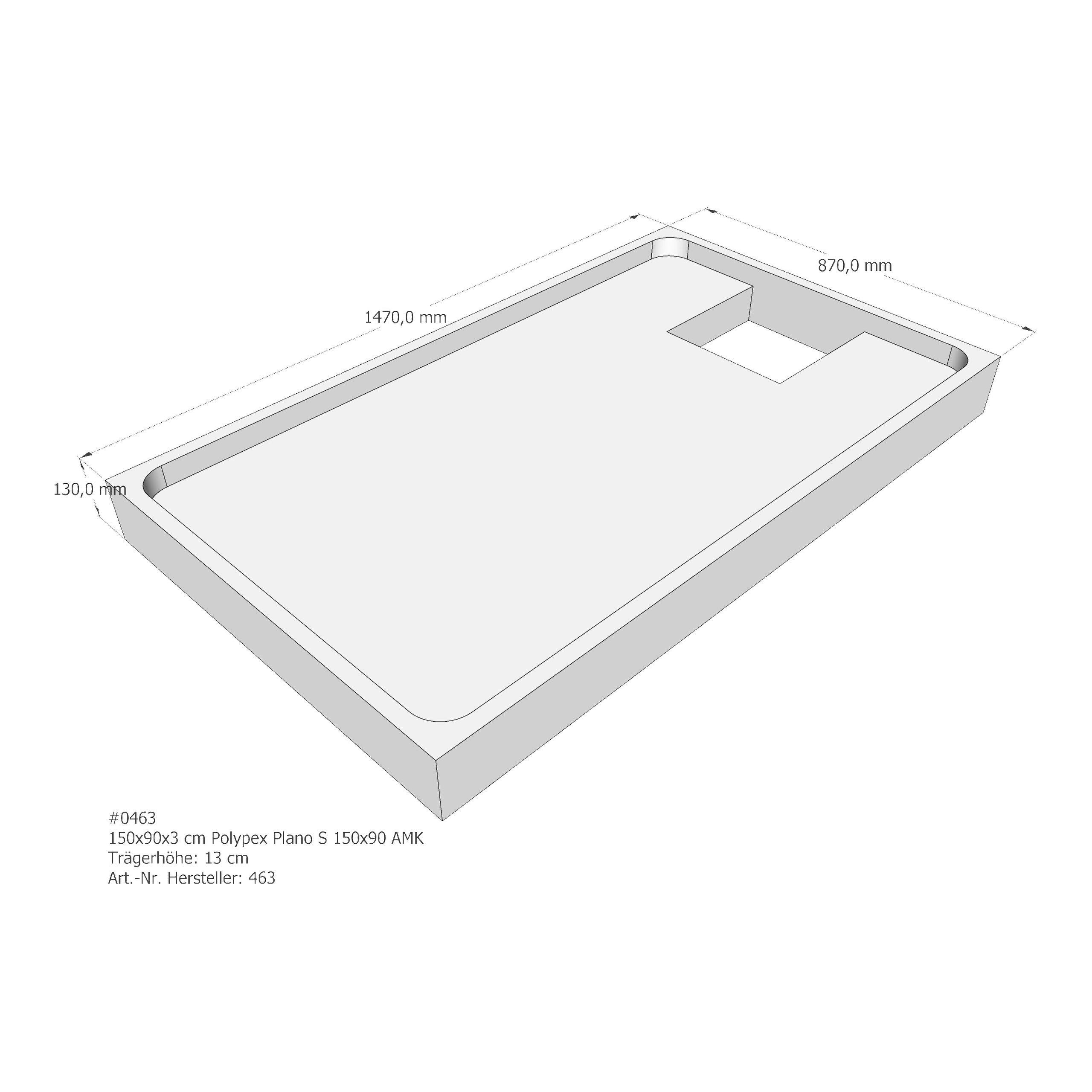 Duschwannenträger für Polypex Plano S 150x90 150 × 90 × 3 cm