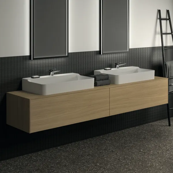 Ideal Standard Waschtischunterschrank „Conca“ 238,7 × 37 × 50,5 cm Eiche hell Furnier