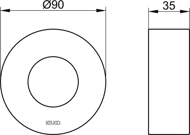 IXMO 59553010281 Verlängerungs-Rosette für Thermostat, rund Höhe 25 mm verchromt