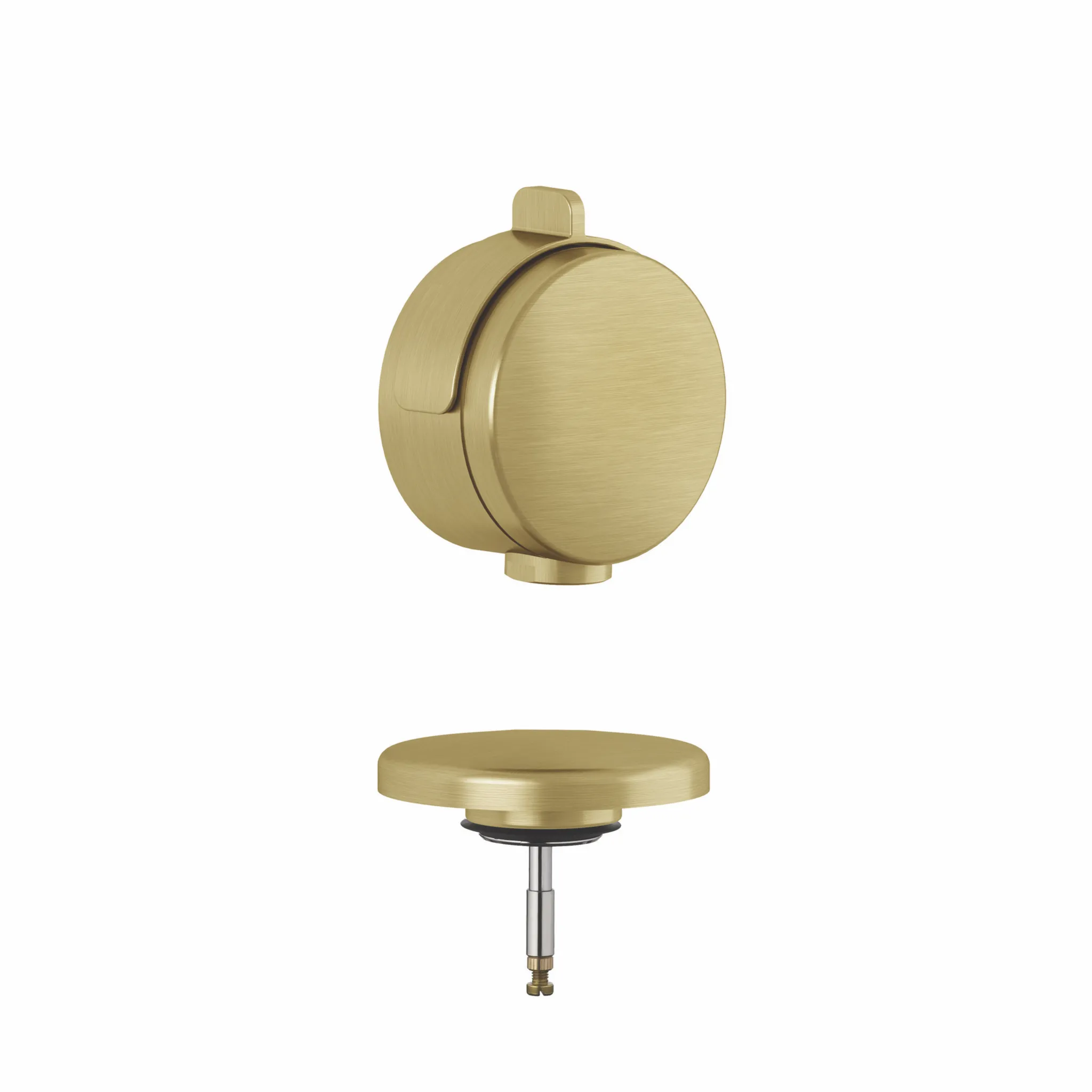 Kludi ROTEXA MULTI Ein-Ab- und Überlaufgarnitur Feinbau-Set Brushed gold, Messing/Kunststoff, Durchmesser 70 mm, Ausladung 45 mm, Durchflussklasse C (