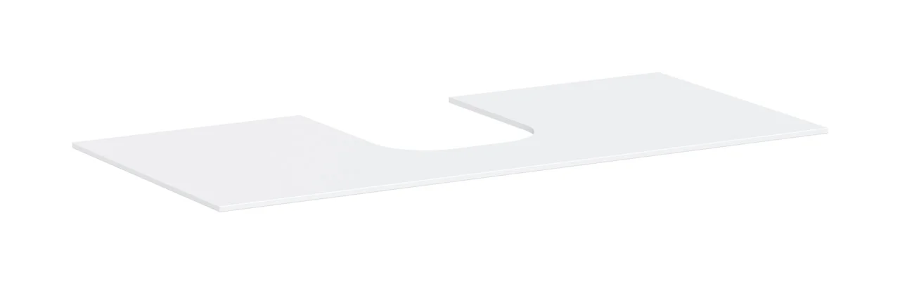 Hansgrohe Xevolos E Konsole, Mattweiß, 1.180 x 550 mm, mittiger Ausschnitt für Aufsatzwaschtisch, 10 mm Materialstärke