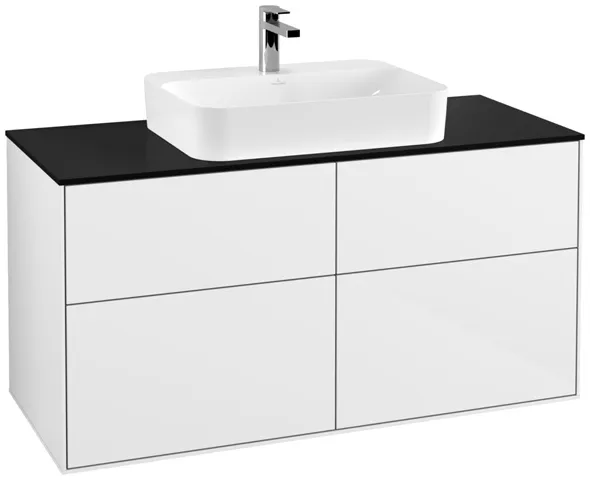 Villeroy & Boch Waschtischunterschrank „Finion“ für Schrankwaschtisch 1200 × 603 × 501 mm Glossy White Lacquer, für Becken mittig Villeroy & Boch Waschtischunterschrank „Finion“ für Schrankwaschtisch 1200 × 603 × 501 mm Glossy White Lacquer, für Becken mittig
