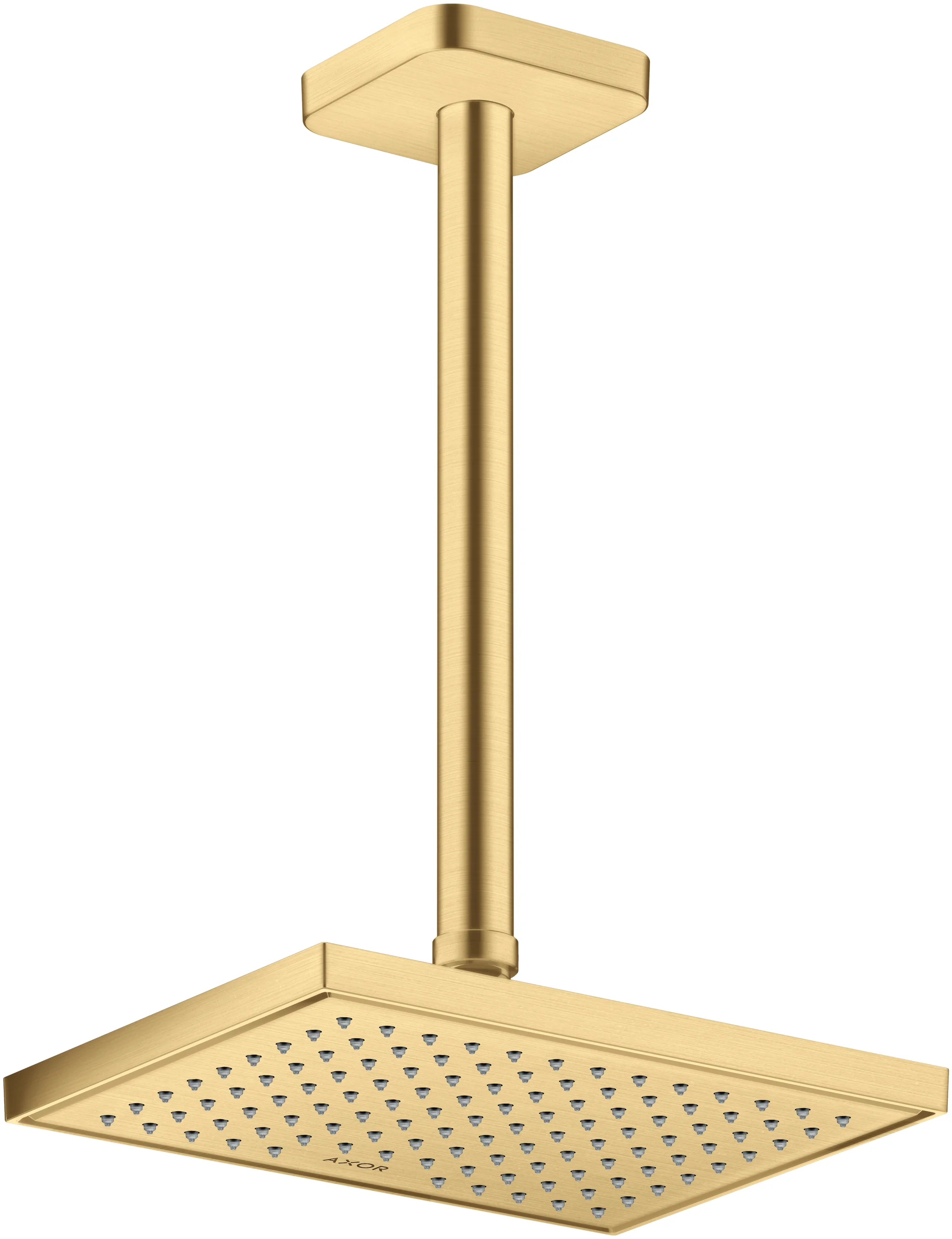 Hansgrohe AXOR ShowerSolutions Kopfbrause 1jet EcoSmart Brushed Gold Optic 245 x 185 mm verstellbarer Winkel abnehmbar für Decken- oder Wandmontage G 1/2