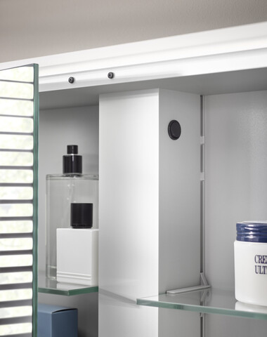 Lichtspiegelschrank flat II Lichtsegel, Aufputz, mit Waschtischbeleuchtung, 2 Tür, 600mm