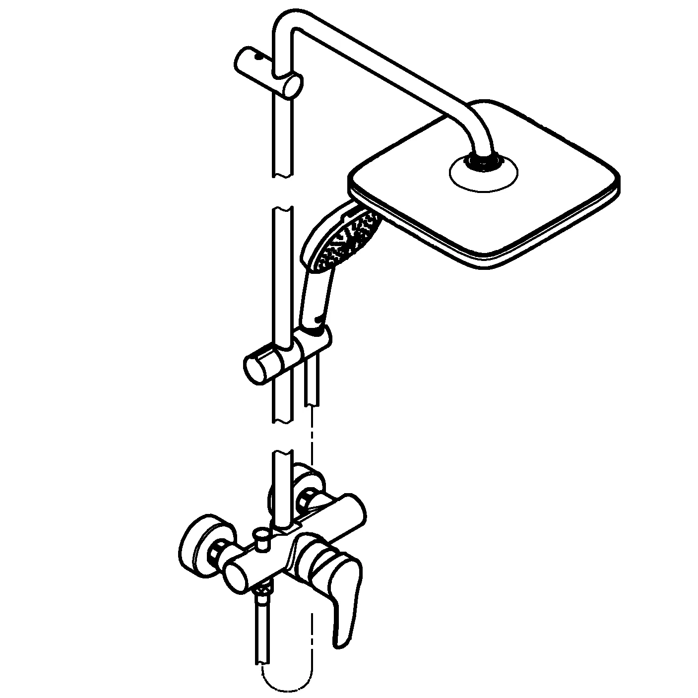 Grohe Tempesta Cube System 250 (2023) Duschsystem mit Einhandmischer für Wandmontage, chrom Grohe Tempesta Cube System 250 (2023) Duschsystem mit Einhandmischer für Wandmontage, chrom