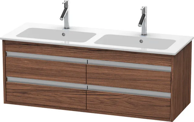 Duravit Waschtischunterschrank wandhängend „Ketho“ 127 × 48 × 47,5 cm Nussbaum Dunkel