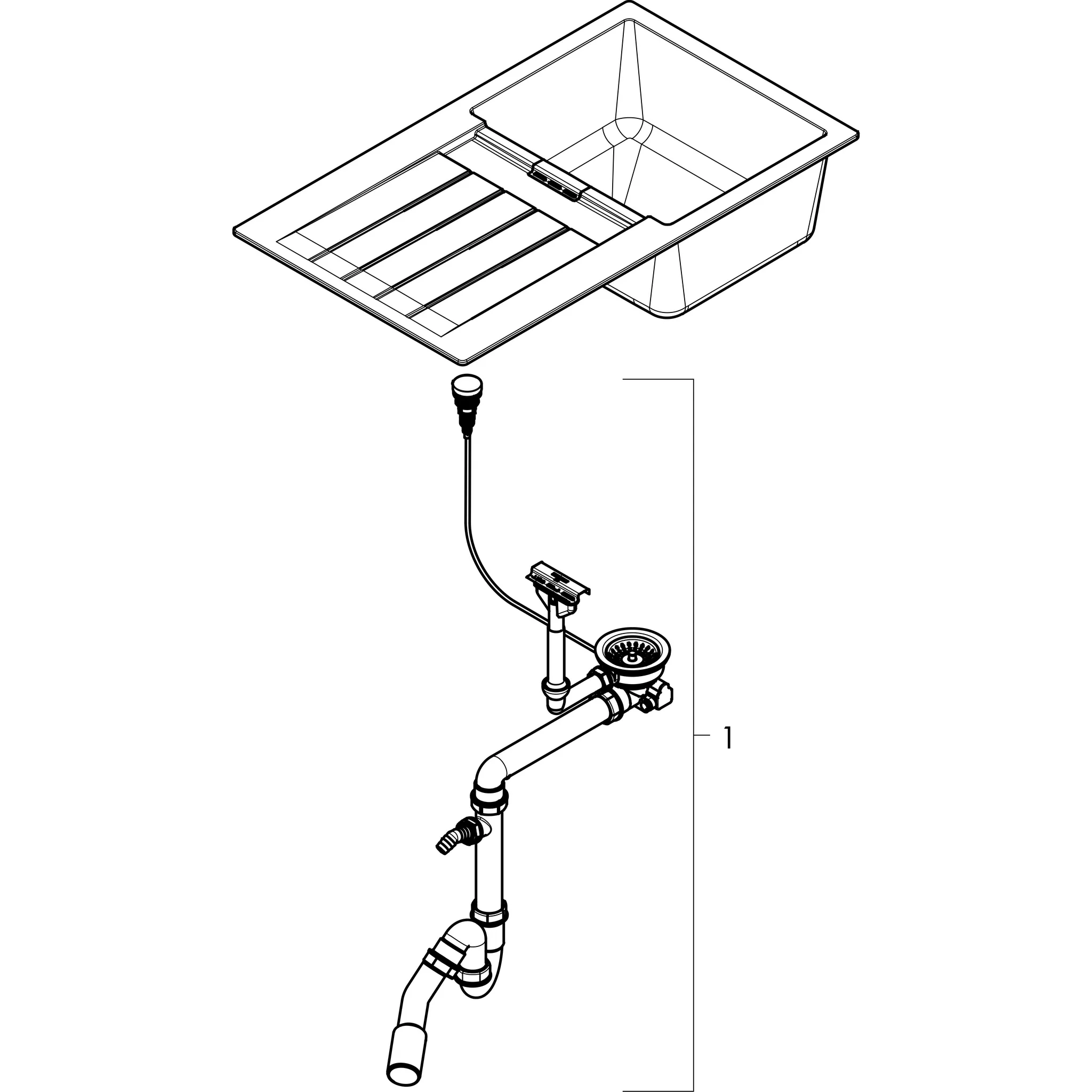 S52 S520-F345 Einbauspüle mit automatischer Ablaufgarnitur Graphitschwarz S52 S520-F345 Einbauspüle mit automatischer Ablaufgarnitur Graphitschwarz