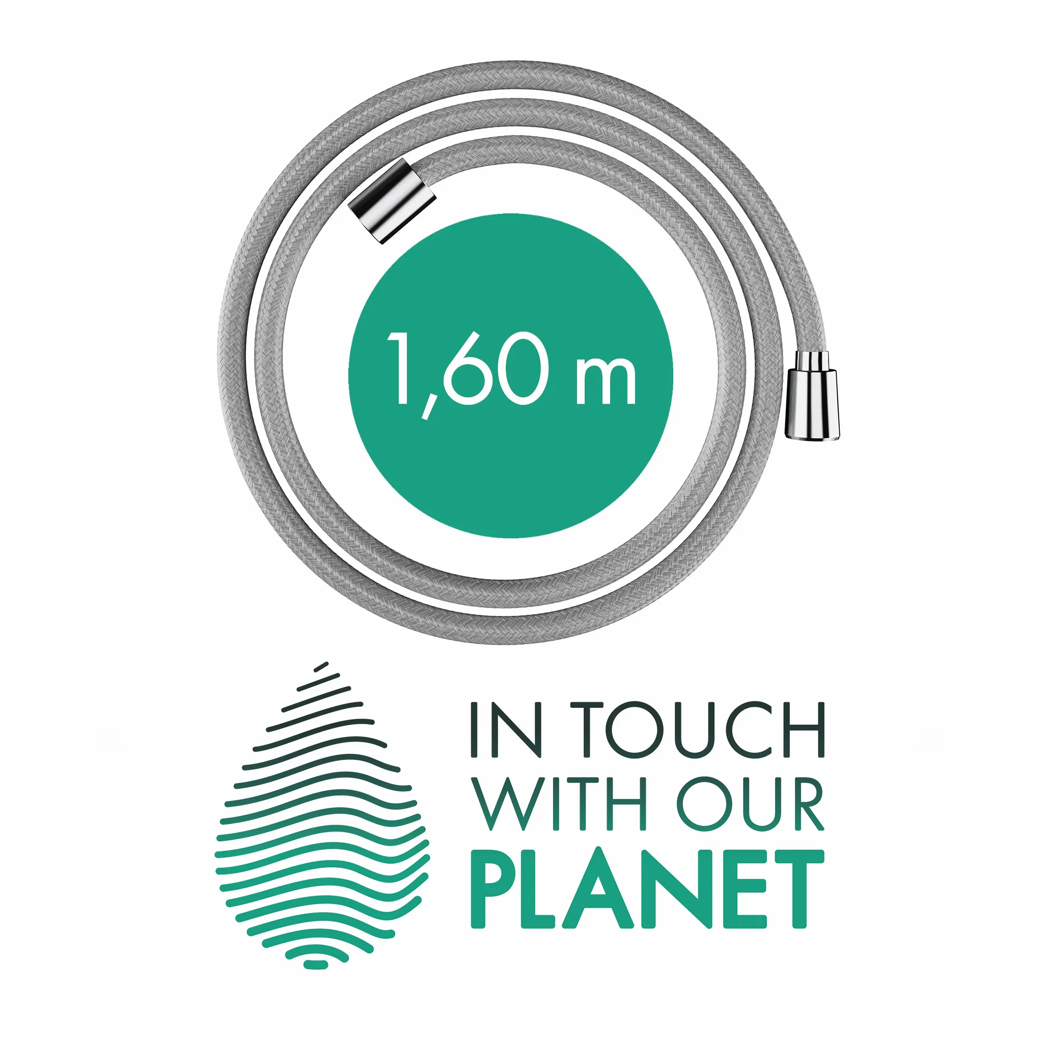 Hansgrohe Designflex Textilbrauseschlauch 160 cm, Chrom Hansgrohe Designflex Textilbrauseschlauch 160 cm, Chrom