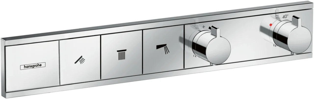 Hansgrohe RainSelect Thermostat Unterputz, Chrom, 3 Verbraucher, max. Durchflussmenge 38 l/min bei 3 bar, einstellbare Temperaturbegrenzung