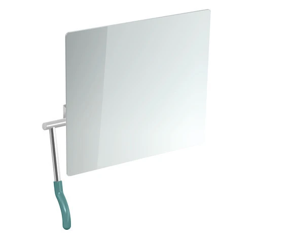 HEWI Kippspiegel „Serie 802 LifeSystem“ 72,5 × 74,1 cm in Aquablau