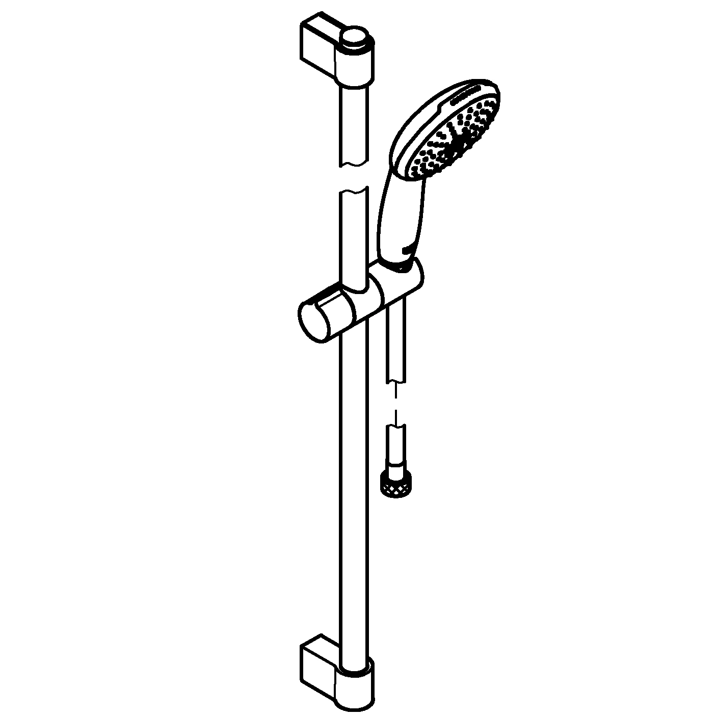 Brausestangenset Tempesta 110 26163_3, 900mm, 2 Strahlarten: Rain/Jet, Brauseschlauch Relexaflex 1.750mm, Water Saving, maximaler Durchfluss (bei 3 bar): 8.5 l/min, chrom